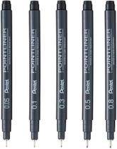 Caneta Nanquim Pointliner Kit 5 Pontas Pentel