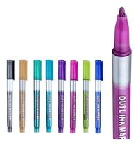 Caneta Outline Metálica Kit Com 4 Unidades