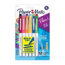 Caneta Paper Mate Flair Bold Blister Com 12 Cores
