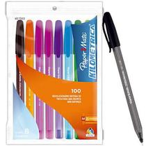 Caneta PaperMate esferográfica colorida kit com 8 sortidas