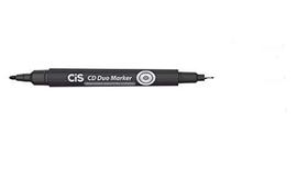 Caneta Para Cd 1.0Mm Cis Duo Marker 2Pontas Preto Caneta Para Cd 1.0Mm Cis Duo Marker 2Pontas Preto