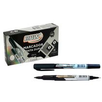 Caneta para CD DVD Retroprojetor Ponta Dupla Preto BRW 12un