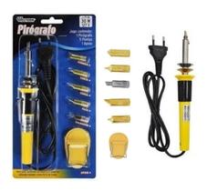 Caneta Para Madeira Couro Pirógrafo 110v Com Apoio