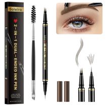 Caneta para Sobrancelhas Soleira Waterproof com 4 pontas Microblading Ash Brown Caneta para Sobrancelhas Soleira Waterproof com 4 pontas Microblading Ash Brown