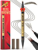 Caneta para sobrancelhas Vevivia Lighting Microblading 2 em 1 marrom escuro Caneta para sobrancelhas Vevivia Lighting Microblading 2 em 1 marrom escuro