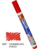 Caneta Para Tecido Acrilpen 507 Vermelho Fogo Acrilex
