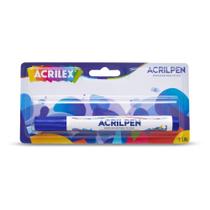 Caneta para Tecido Azul Turquesa Acrilpen Blister Caixa com 6 Unidades