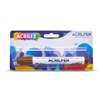 Caneta para Tecido Marrom Acrilpen Blister CX.C/06 Caneta para Tecido Marrom Acrilpen Blister CX.C/06