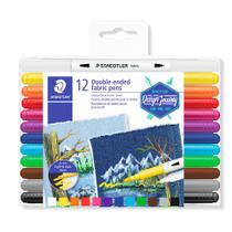 Caneta para Tecido Staedtler Ponta Dupla 12 Cores 3190 TB12 Caneta para Tecido Staedtler Ponta Dupla 12 Cores 3190 TB12