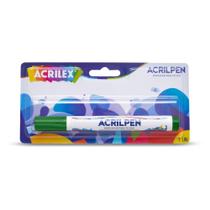 Caneta para Tecido Verde Musgo Acrilpen Blister Caixa com 6 Unidades