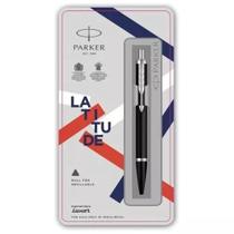 Caneta Parker Latitude Edição Limitada Matte Black Aço Inoxidável Caneta Parker Latitude Edição Limitada Matte Black Aço Inoxidável