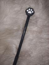 Caneta patinha de gato preto e branca Caneta patinha de gato preto e branca