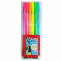 Caneta Pen 68 Neon 1.0mm 6 Unidades - Stabilo