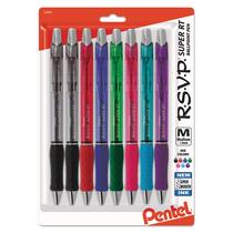 Caneta Pentel BX480BP8M RSVP Super RT retrátil de 1 mm, pacote com 8