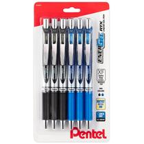 Caneta Pentel Energel RTX de 0,3 mm com ponta de agulha, pacote com 6, preta e azul Caneta Pentel Energel RTX de 0,3 mm com ponta de agulha, pacote com 6, preta e azul