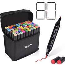 Caneta Permanente Duas Pontas 80 Cores Estojo Canetinhas Com Bolsa Cores Vibrantes Profissional Arte Escola Colorir Desenho Pintura