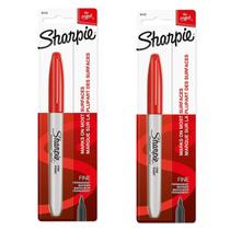Caneta Permanente Sharpie Ponta Fina Vermelha 0,9mm (2 Unid)