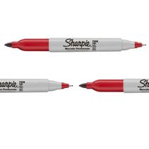 Caneta Permanente Sharpie Twin Ponta Dupla Cor Vermelha