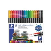 Caneta Permanente Staedtler Ponta Dupla 18 Cores Caneta Permanente Staedtler Ponta Dupla 18 Cores