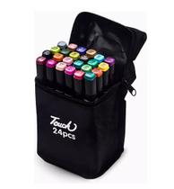 Caneta Permanente Touch Ponta Dupla E Bolsa 24 Cores