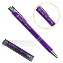 Caneta Personalizada Coloridas Cursos Metal Profissional Engenharia Civil