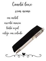 Caneta Personalizada com nome modelo luxo em metal e glitter presente dia das mães papelaria