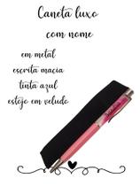 Caneta Personalizada com nome modelo luxo em metal e glitter presente dia das mães papelaria