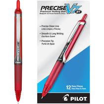 Caneta PILOT Precise V7 RT recarregável e retrátil vermelha, pacote com 12 Caneta PILOT Precise V7 RT recarregável e retrátil vermelha, pacote com 12