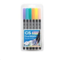 Caneta Pincel Aquarelável Pastel Cis Dual Brush Pen - Estojo