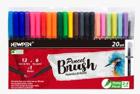 Caneta Pincel Brush Newpen - Kit Com 20 Unidades C/ Blender