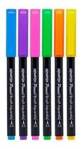Caneta Pincel Brush Pen Cores Neon c/ 6 cores Newpen