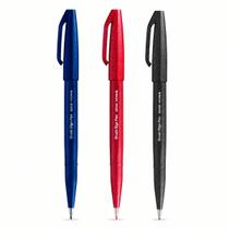 Caneta Pincel Brush Pen Kit 3 Cores Preto Vermelho Azul para Ateliê Curso Demonstração Técnica Lettering Caligrafia Aula Presencial Traço Flexível - Caneta Pincel Brush Pen Kit 3 Cores Preto Vermelho Azul para Ateliê Curso Demonstração Técnica Lettering Caligrafia Aula Presencial Traço Flexível -
