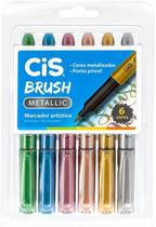 Caneta Pincel Brush Pen Metallic 6 cores (Marcador Artístico) - Cis