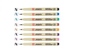 Caneta Pincel Brush Pen Pigma Sakura Kit C/ 8 Cores