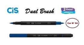 Caneta Pincel Cis Dual Brush Pen Aquarelável 04 Azul Cobalto