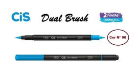 Caneta Pincel Cis Dual Brush Pen Aquarelável 06 Azul Claro
