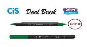 Caneta Pincel Cis Dual Brush Pen Aquarelável 09 Verde