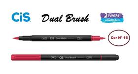 Caneta Pincel Cis Dual Brush Pen Aquarelável 16 Carmesim