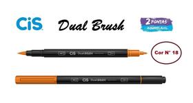 Caneta Pincel Cis Dual Brush Pen Aquarelável 18 Laranja Esc