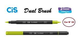 Caneta Pincel Cis Dual Brush Pen Aquarelável 24 VD Abacate