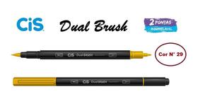 Caneta Pincel Cis Dual Brush Pen Aquarelável 29 Amarelo ouro