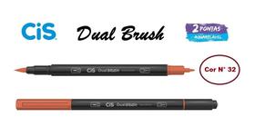 Caneta Pincel Cis Dual Brush Pen Aquarelável 32 Ferrugem