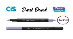 Caneta Pincel Cis Dual Brush Pen Aquarelável 40 Lilas Pastel