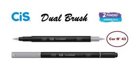 Caneta Pincel Cis Dual Brush Pen Aquarelável 43 Cinza 3C