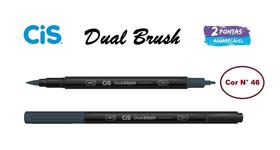 Caneta Pincel Cis Dual Brush Pen Aquarelável 46 Cinza 11C