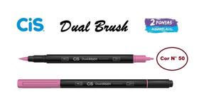 Caneta Pincel Cis Dual Brush Pen Aquarelável 50 Rosa Neon