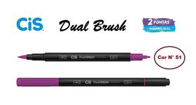 Caneta Pincel Cis Dual Brush Pen Aquarelável 51 Roxo Neon