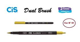 Caneta Pincel Cis Dual Brush Pen Aquarelável 61 Ouro