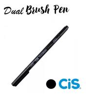 Caneta Pincel Cis Dual Brush Pen Aquarelável Preta - Oferta