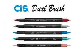 Caneta Pincel Dual Brush Pen Aquarelável Cis C/5 Cores!